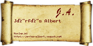 Járfás Albert névjegykártya