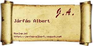 Járfás Albert névjegykártya
