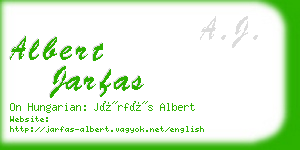 albert jarfas business card